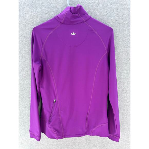 Peter Millar Women's sz M Zip Up Jacket LS Purple Athletic Pockets Golf UPF 50+ - Picture 2 of 10